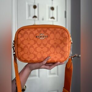 Coach Jamie Camera Bag In Blocked Signature Canvas Im/light Orange